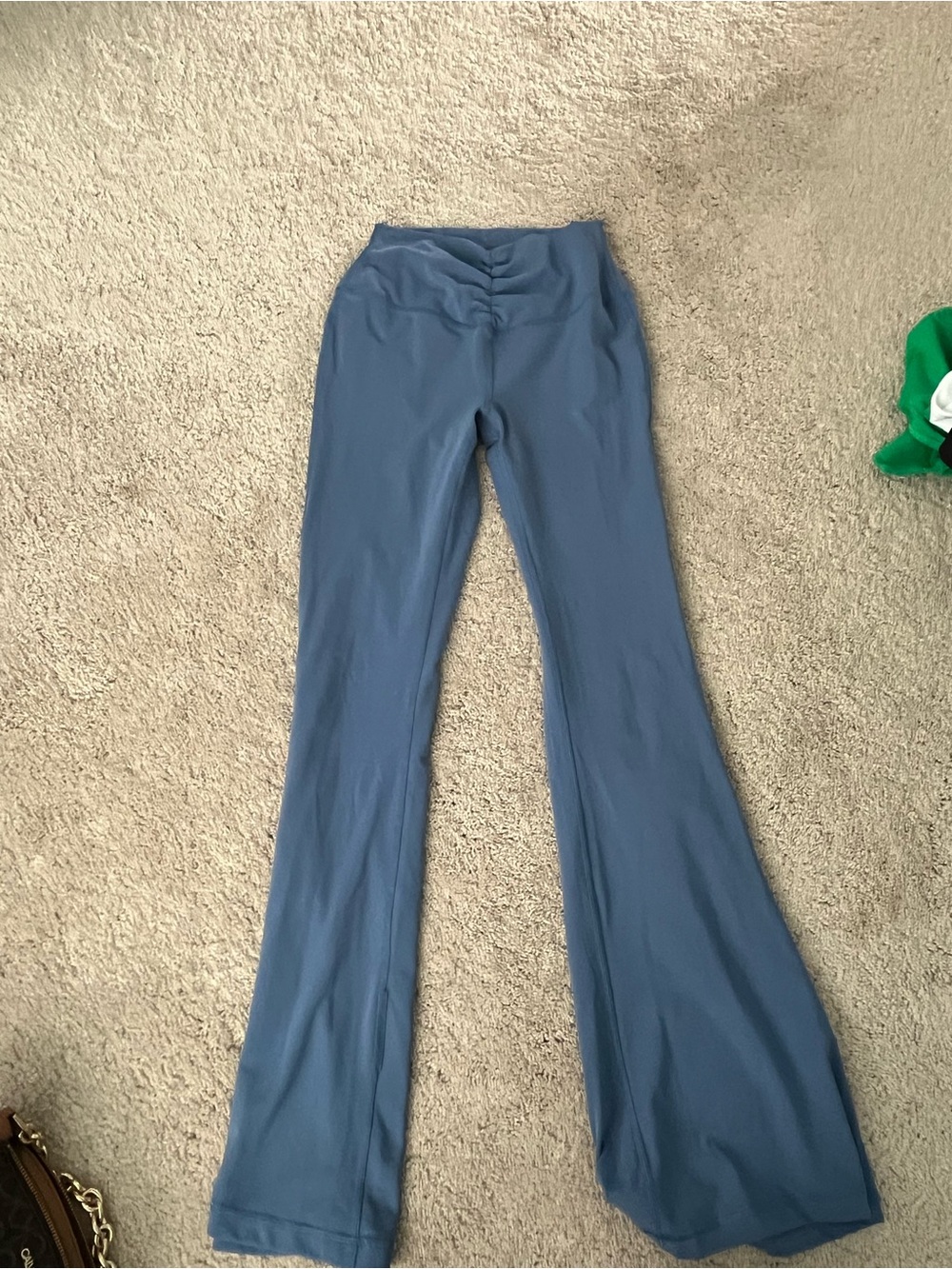 High-Waist Flare Leggings in Slate Blue